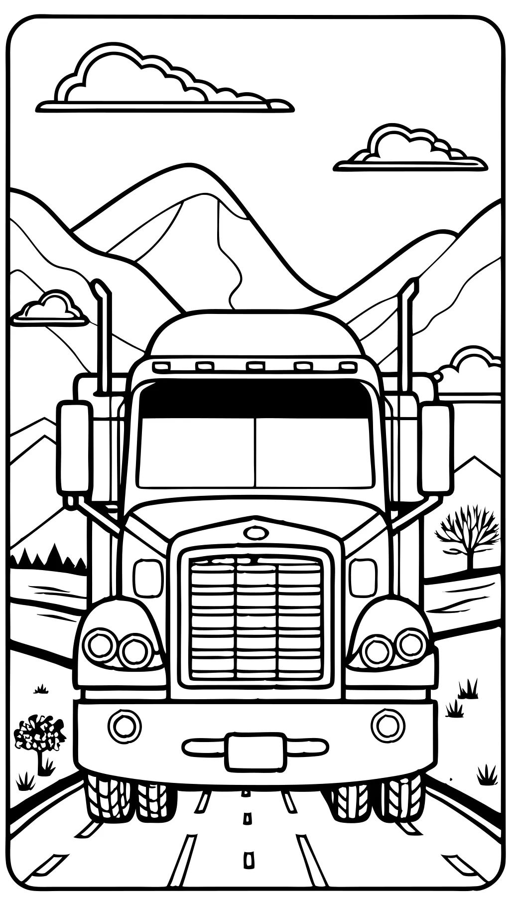 big rig truck coloring pages